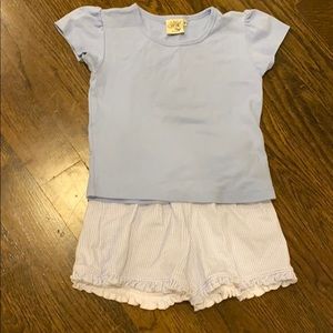 Luigi girls top and short set, size 6